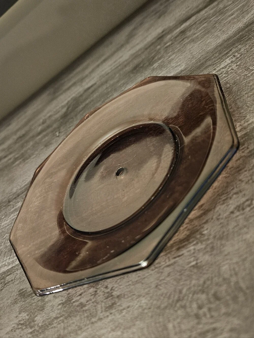 Vintage Amethyst Octagon Glass Tidbit Dish